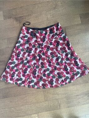 Nine West silk Pink and Burgundy Polka Dot skirt